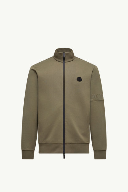 Moncler Cotton Zip-Up Sweatshirt Olive Green Olive Green