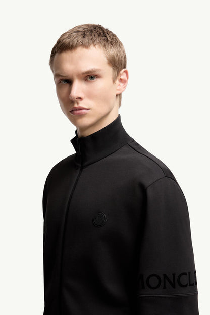 Moncler Cotton Zip-Up Sweatshirt Black Black