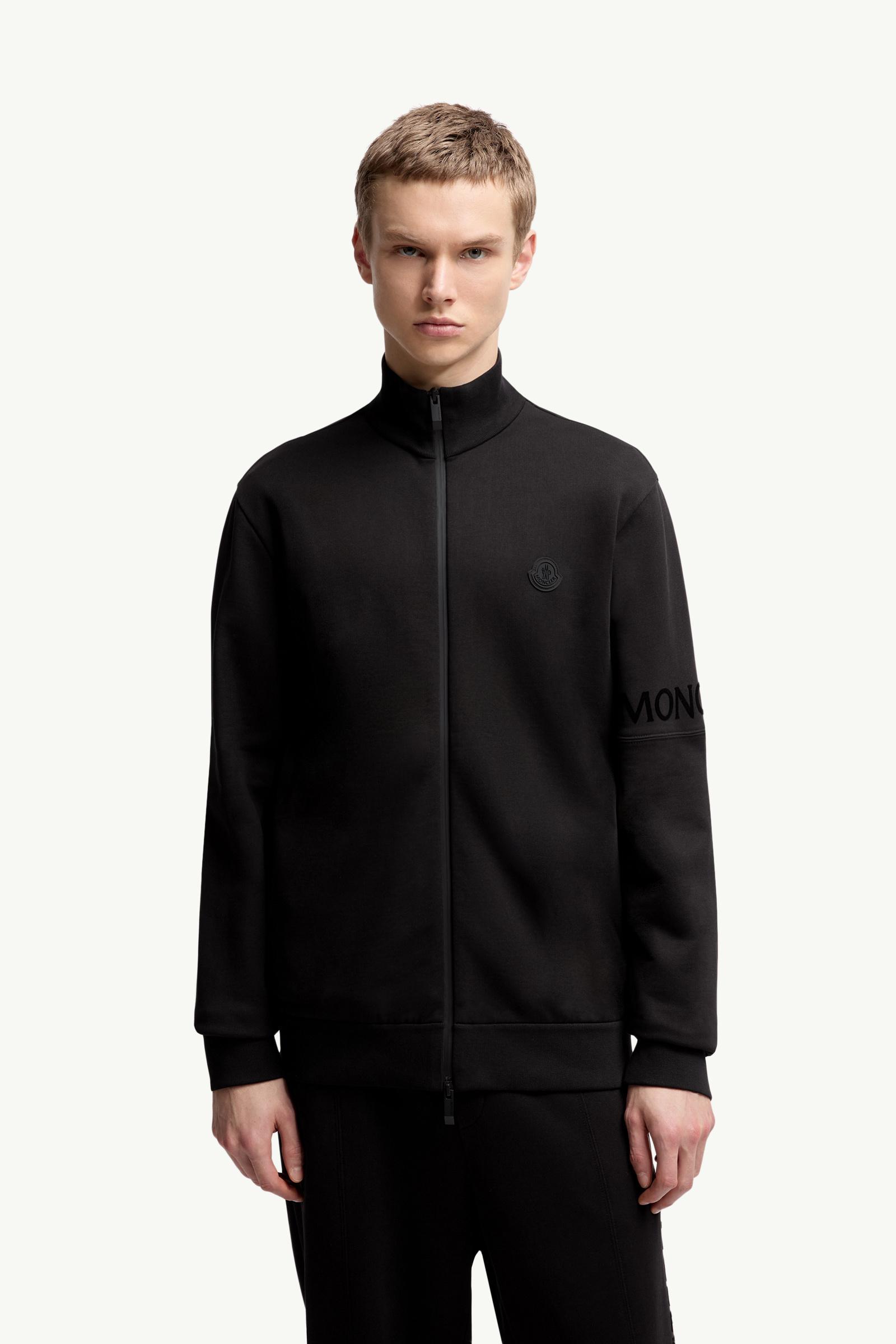 Moncler Cotton Zip-Up Sweatshirt Black Black