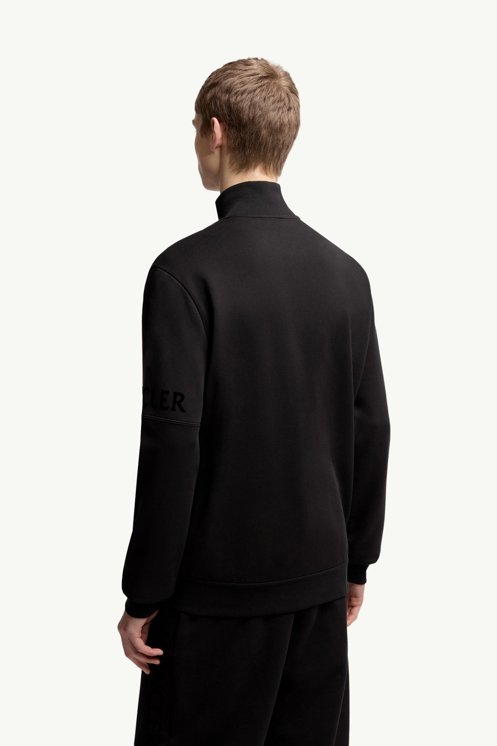 Moncler Cotton Zip-Up Sweatshirt Black Black