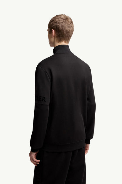 Moncler Cotton Zip-Up Sweatshirt Black Black