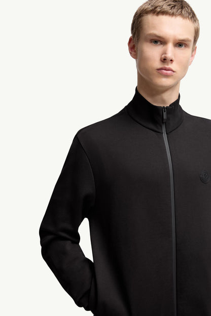 Moncler Cotton Zip-Up Sweatshirt Black Black