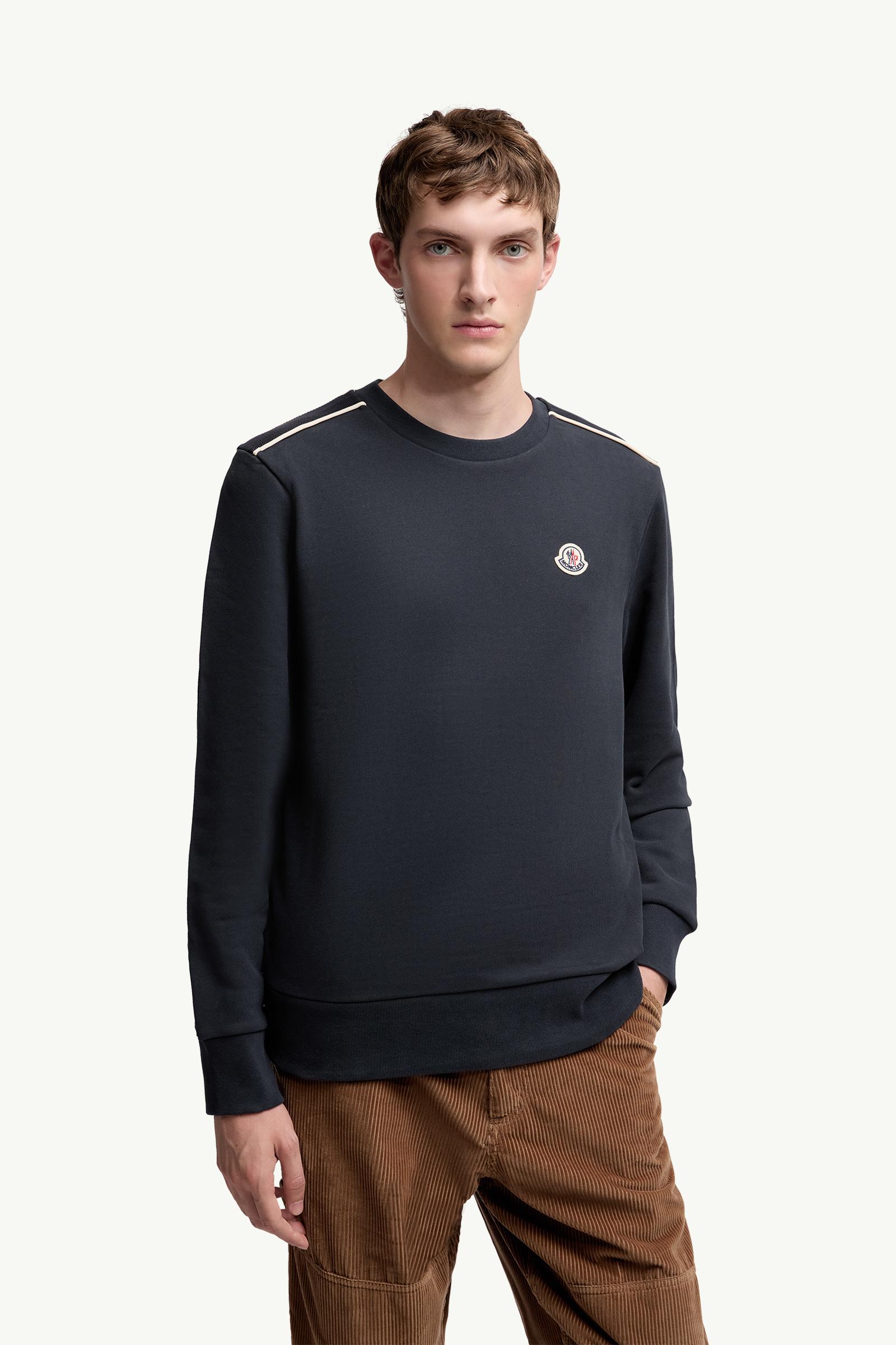 Moncler Logo Patch Cotton Sweatshirt Navy Blue Navy Blue