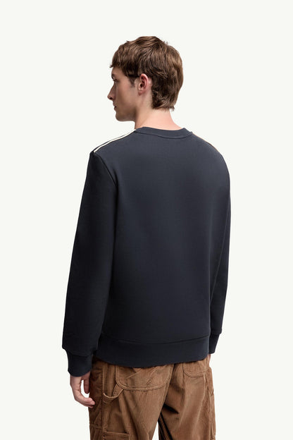 Moncler Logo Patch Cotton Sweatshirt Navy Blue Navy Blue