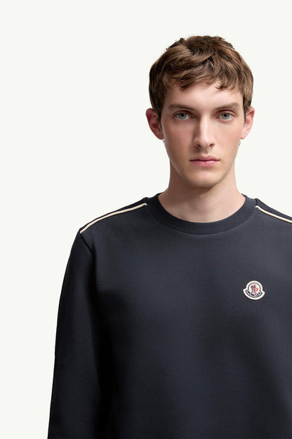 Moncler Logo Patch Cotton Sweatshirt Navy Blue Navy Blue