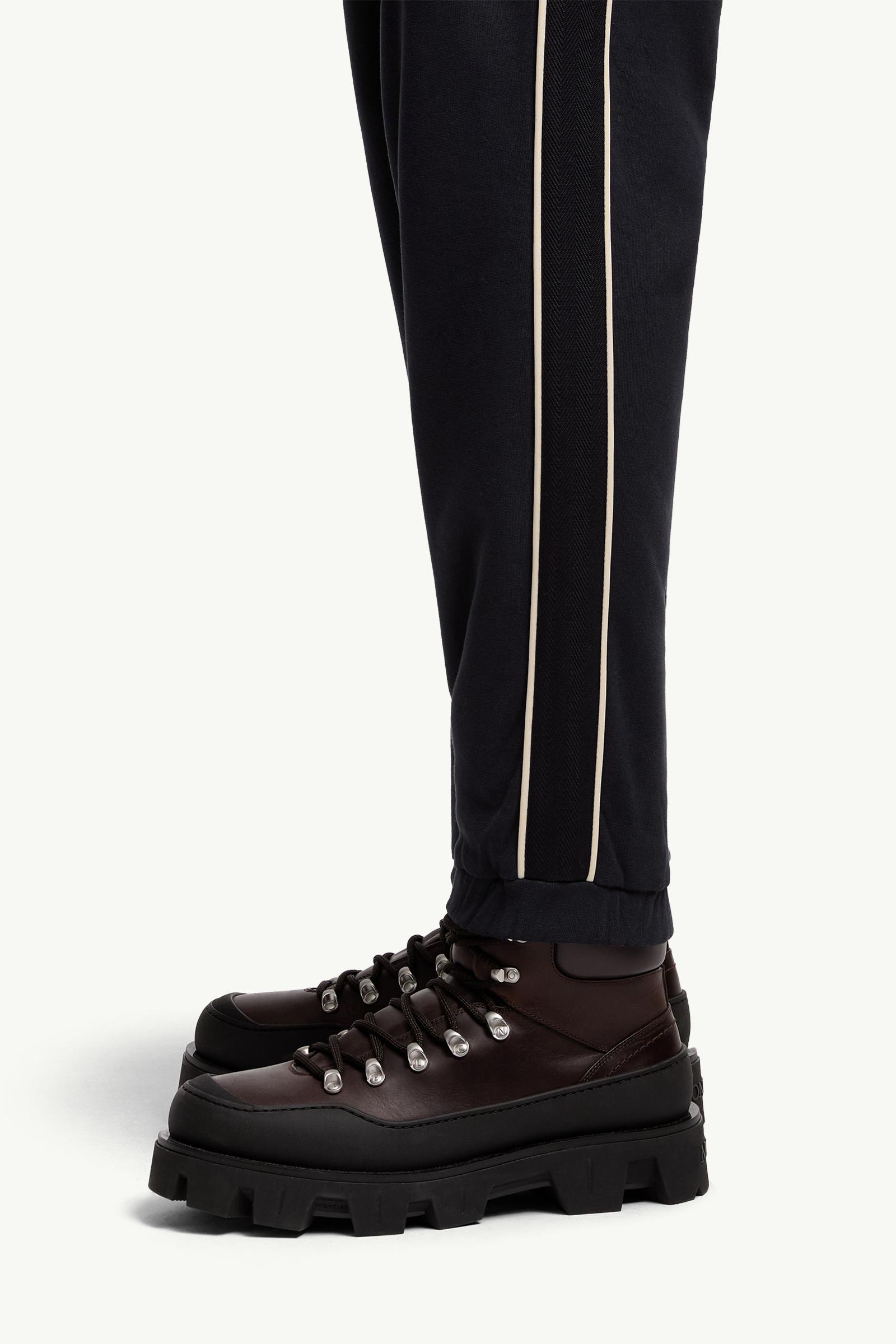 Moncler Stripe-Trimmed Cotton Sweatpants Navy Blue Navy Blue