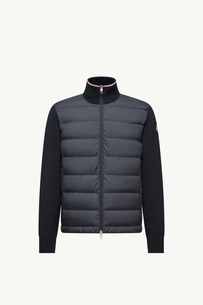 Moncler Padded Zip-Up Cotton Cardigan Blue Blue
