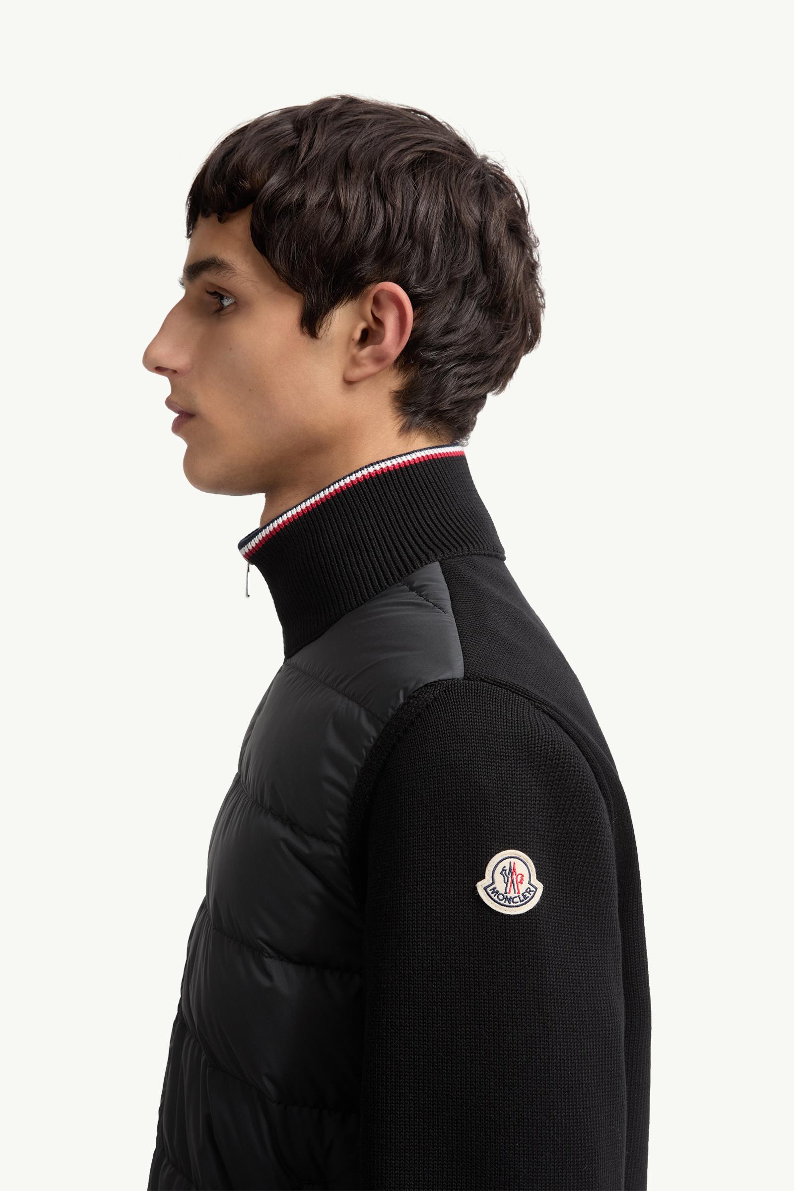 Moncler Padded Zip-Up Cotton Cardigan Black Black