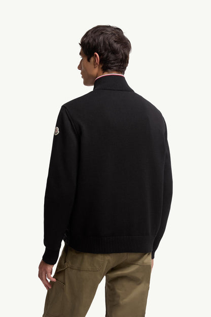 Moncler Padded Zip-Up Cotton Cardigan Black Black