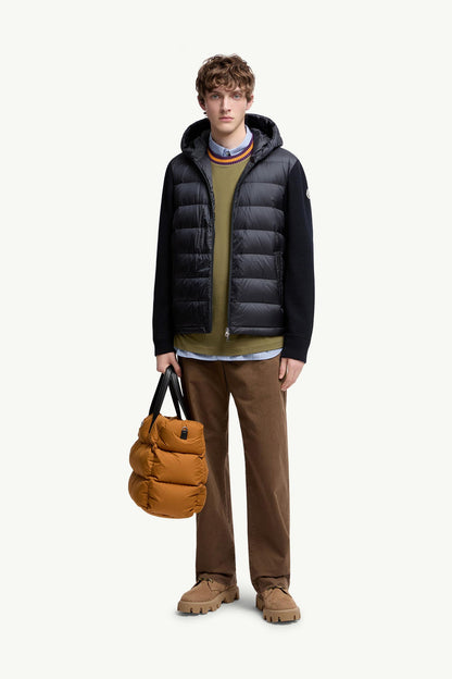 Moncler Padded Wool Zip-Up Hoodie Blue Blue
