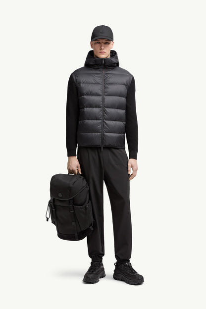 Moncler Padded Cotton Zip-Up Hoodie Black Black