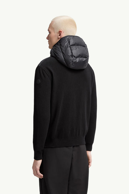 Moncler Padded Cotton Zip-Up Hoodie Black Black