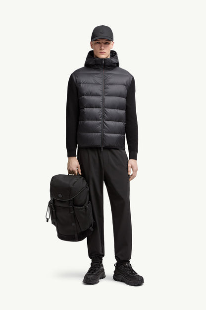 Moncler Padded Cotton Zip-Up Hoodie Black Black