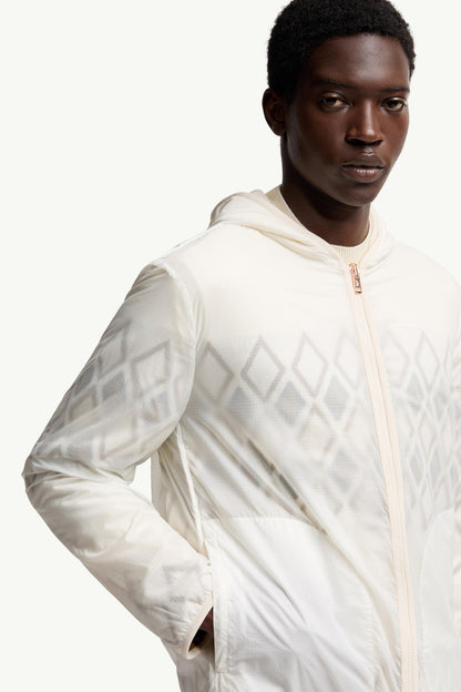 Moncler Reversible Wool Zip-Up Hoodie White & Green White & Green