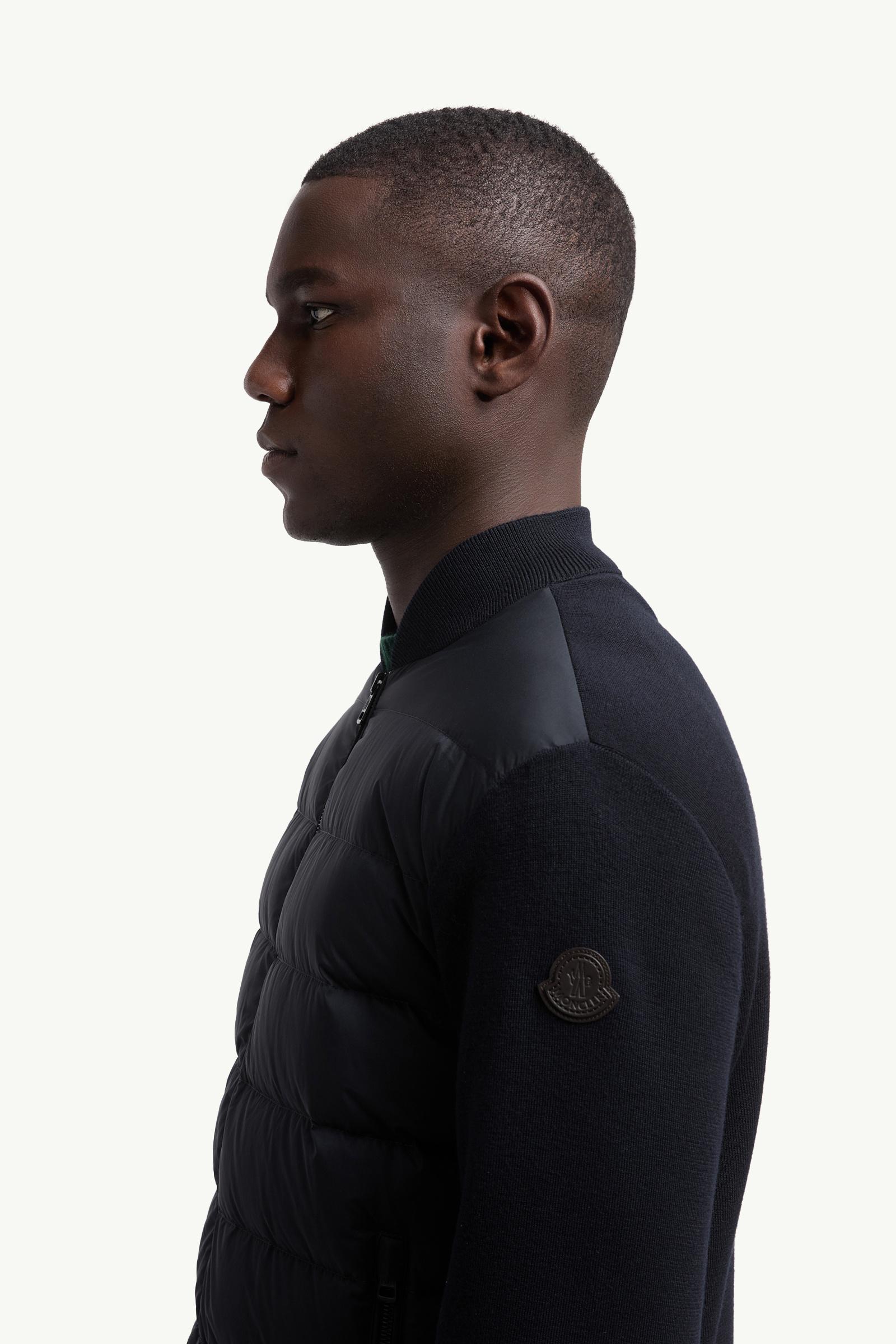 Moncler Padded Wool Zip-Up Cardigan Blue Blue