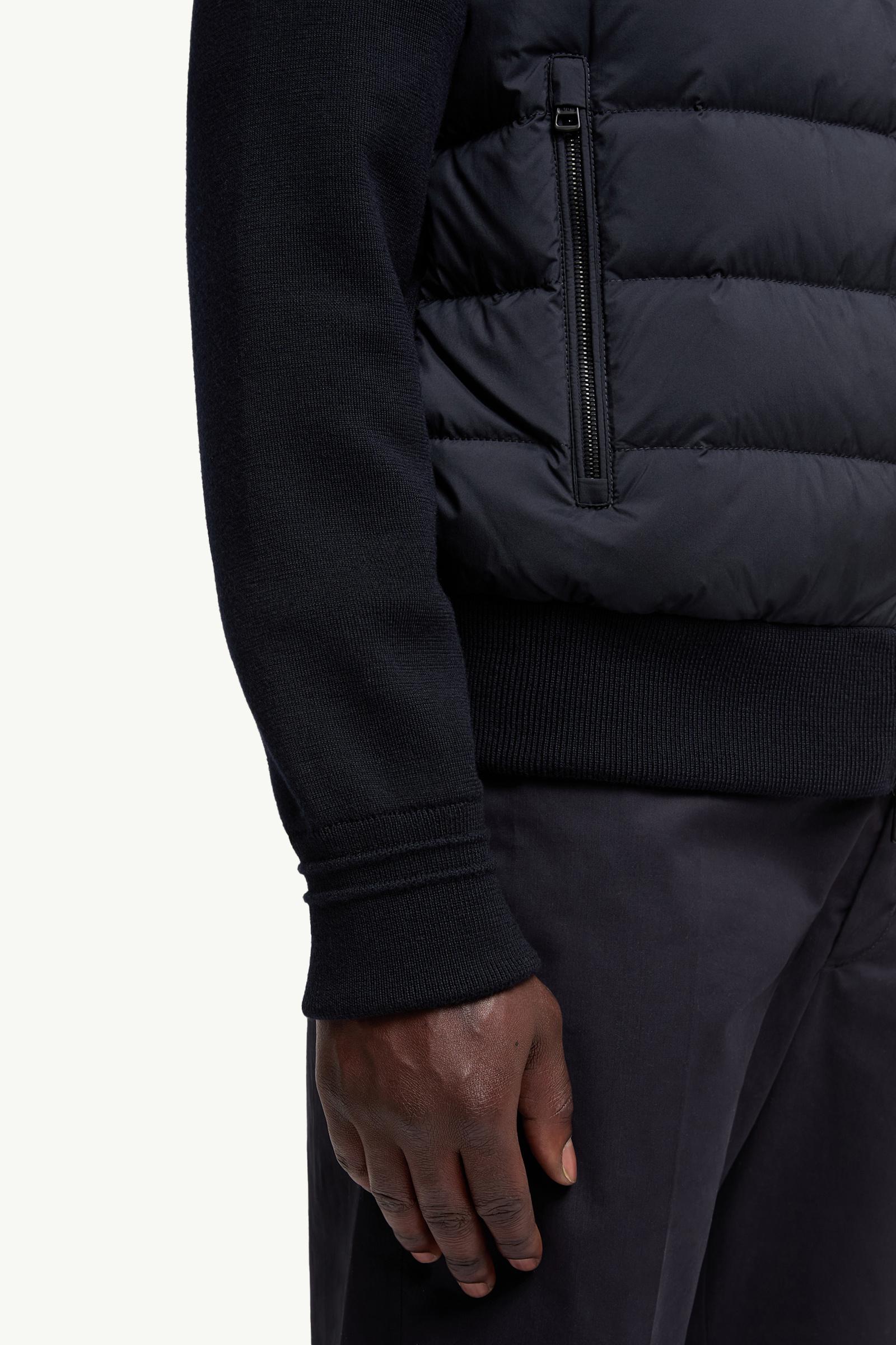 Moncler Padded Wool Zip-Up Cardigan Blue Blue