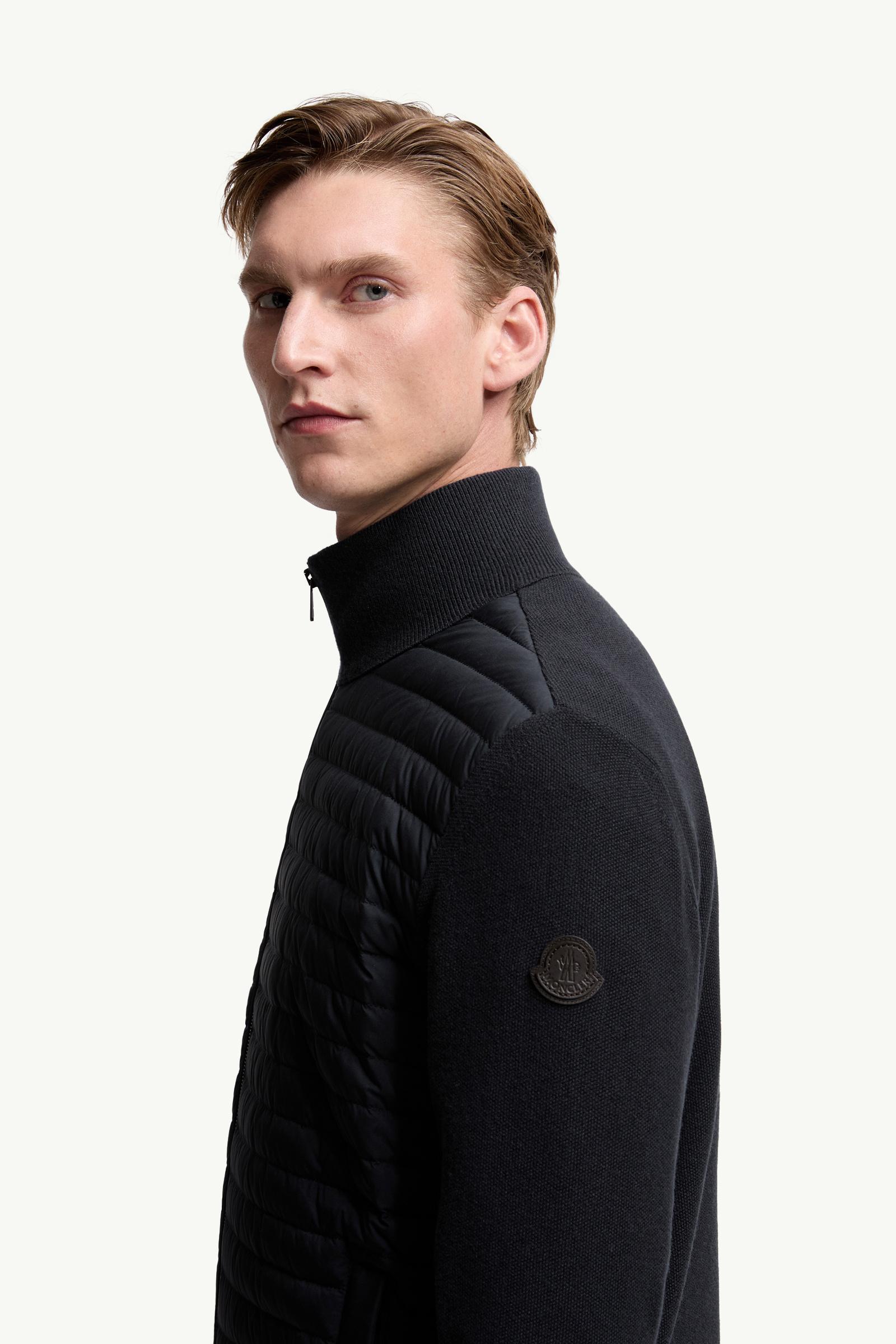 Moncler Padded Wool & Cashmere Zip-Up Cardigan Blue Blue