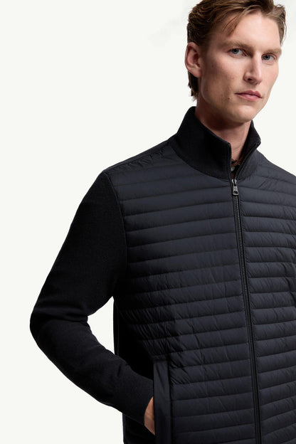 Moncler Padded Wool & Cashmere Zip-Up Cardigan Blue Blue