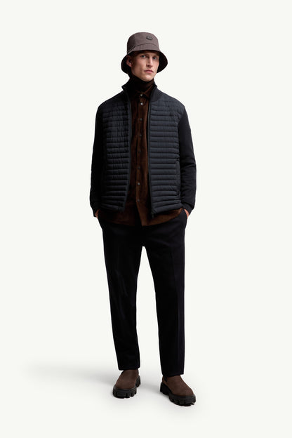 Moncler Padded Wool & Cashmere Zip-Up Cardigan Blue Blue