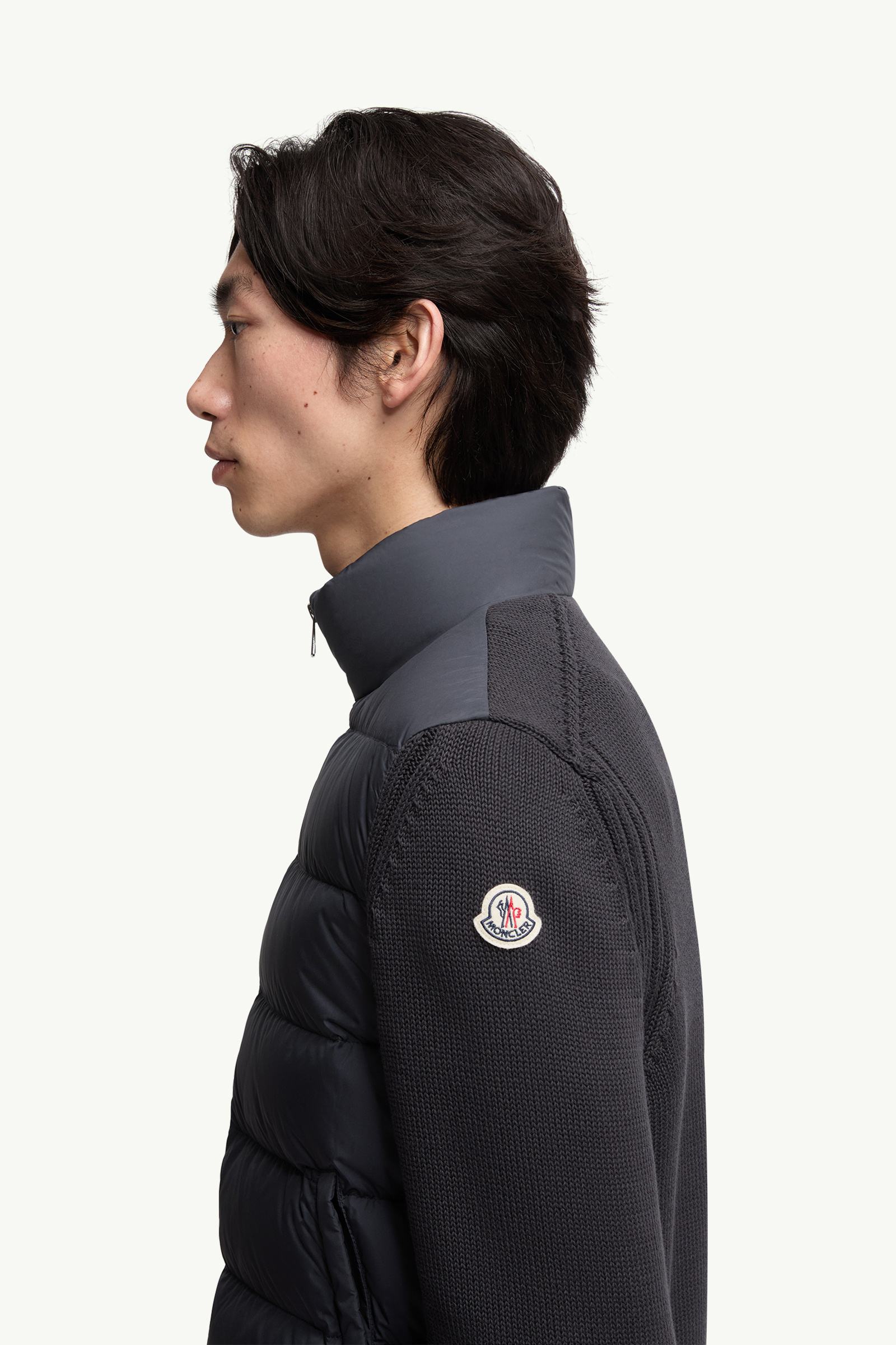 Moncler Padded Cotton Cardigan Navy Blue Navy Blue