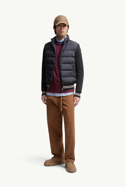 Moncler Padded Cotton Cardigan Navy Blue Navy Blue