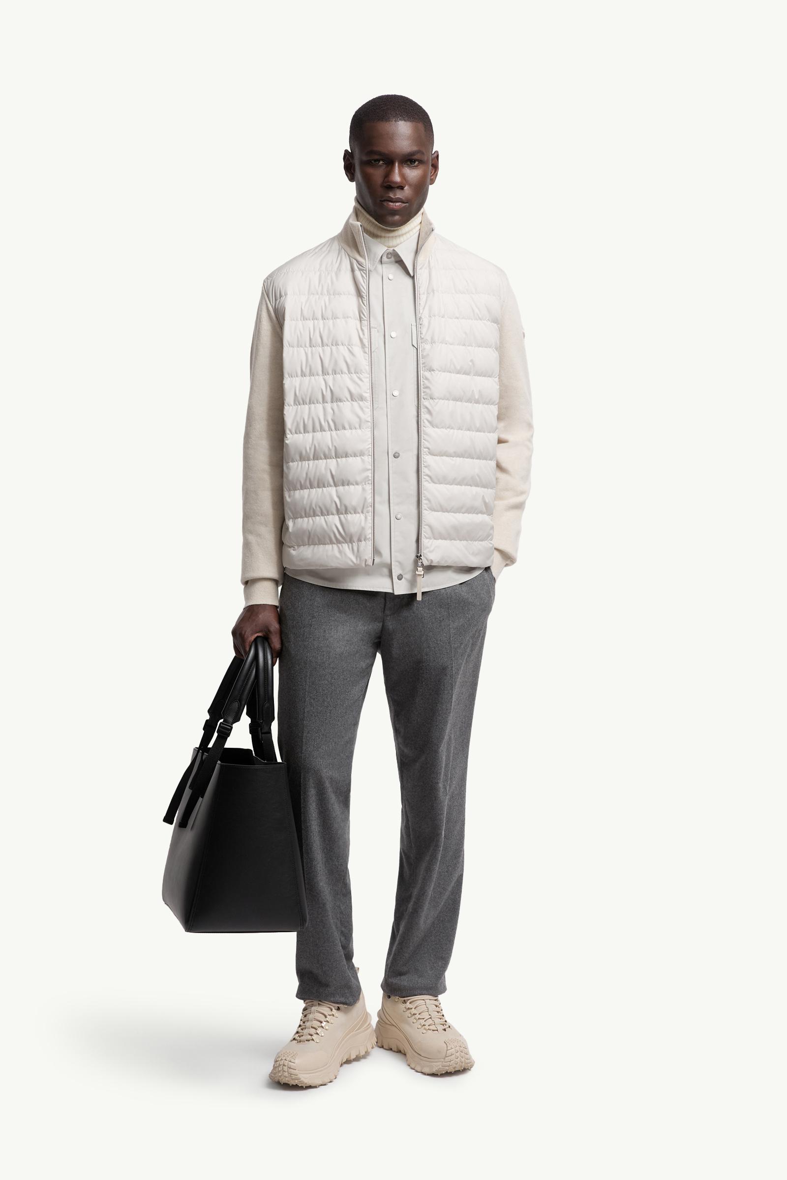 Moncler Padded Wool & Cashmere Zip-Up Cardigan White White