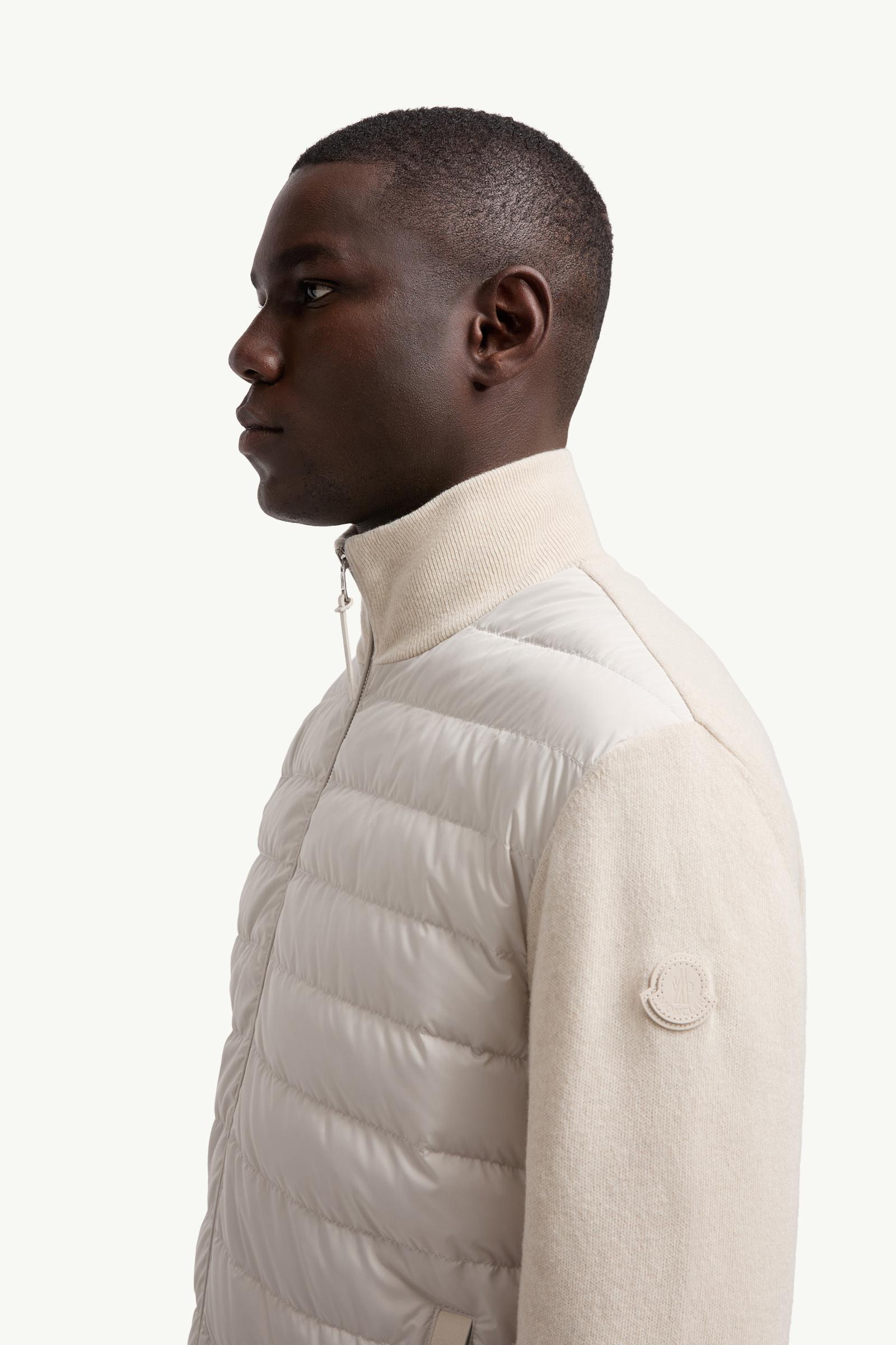 Moncler Padded Wool & Cashmere Zip-Up Cardigan White White