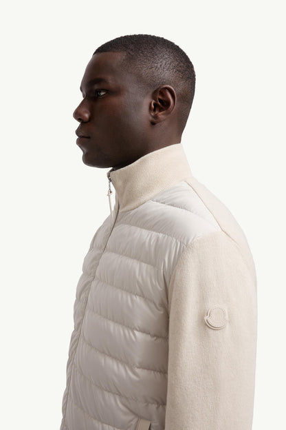Moncler Padded Wool & Cashmere Zip-Up Cardigan White White