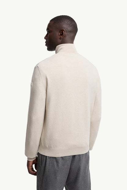 Moncler Padded Wool & Cashmere Zip-Up Cardigan White White
