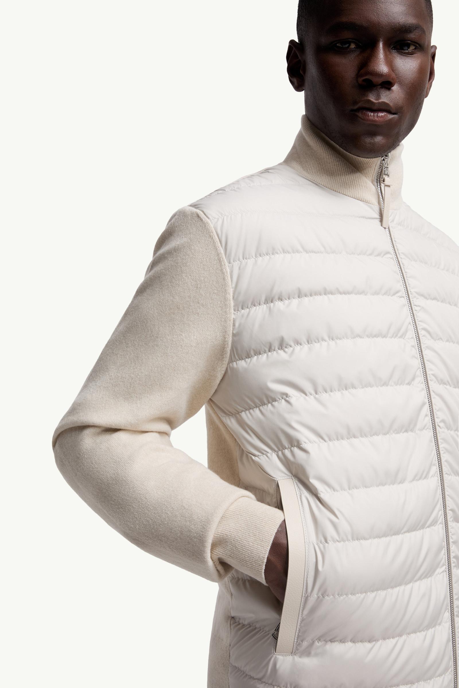 Moncler Padded Wool & Cashmere Zip-Up Cardigan White White