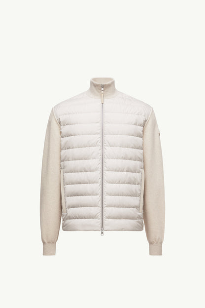 Moncler Padded Wool & Cashmere Zip-Up Cardigan White White