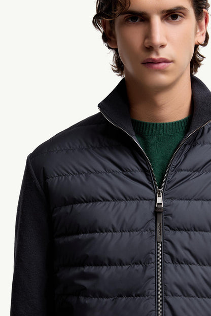 Moncler Padded Wool & Cashmere Zip-Up Cardigan Blue Blue