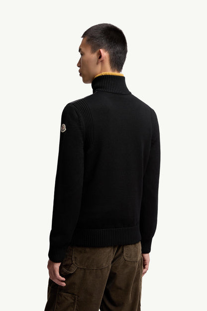 Moncler Padded Wool Zip-Up Cardigan Black Black