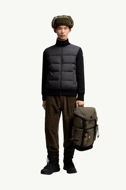 Moncler Padded Wool Zip-Up Cardigan Black Black