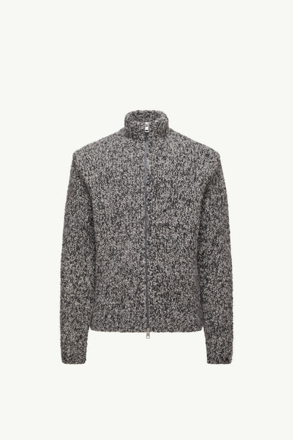 Moncler Wool & Alpaca Zip-Up Cardigan Grey Grey