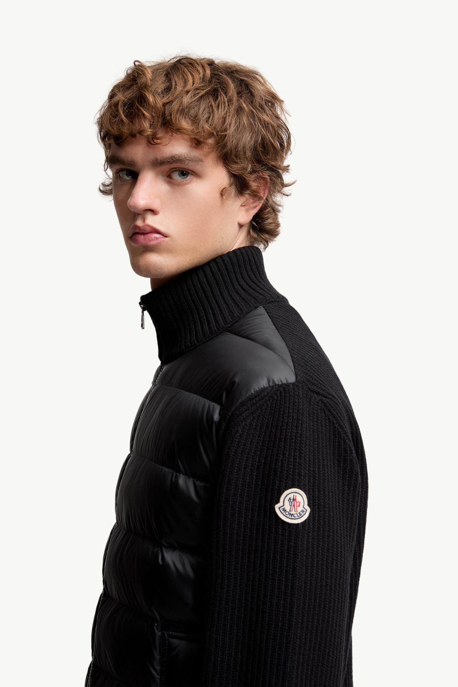 Moncler Padded Wool & Cashmere Zip-Up Cardigan Black Black