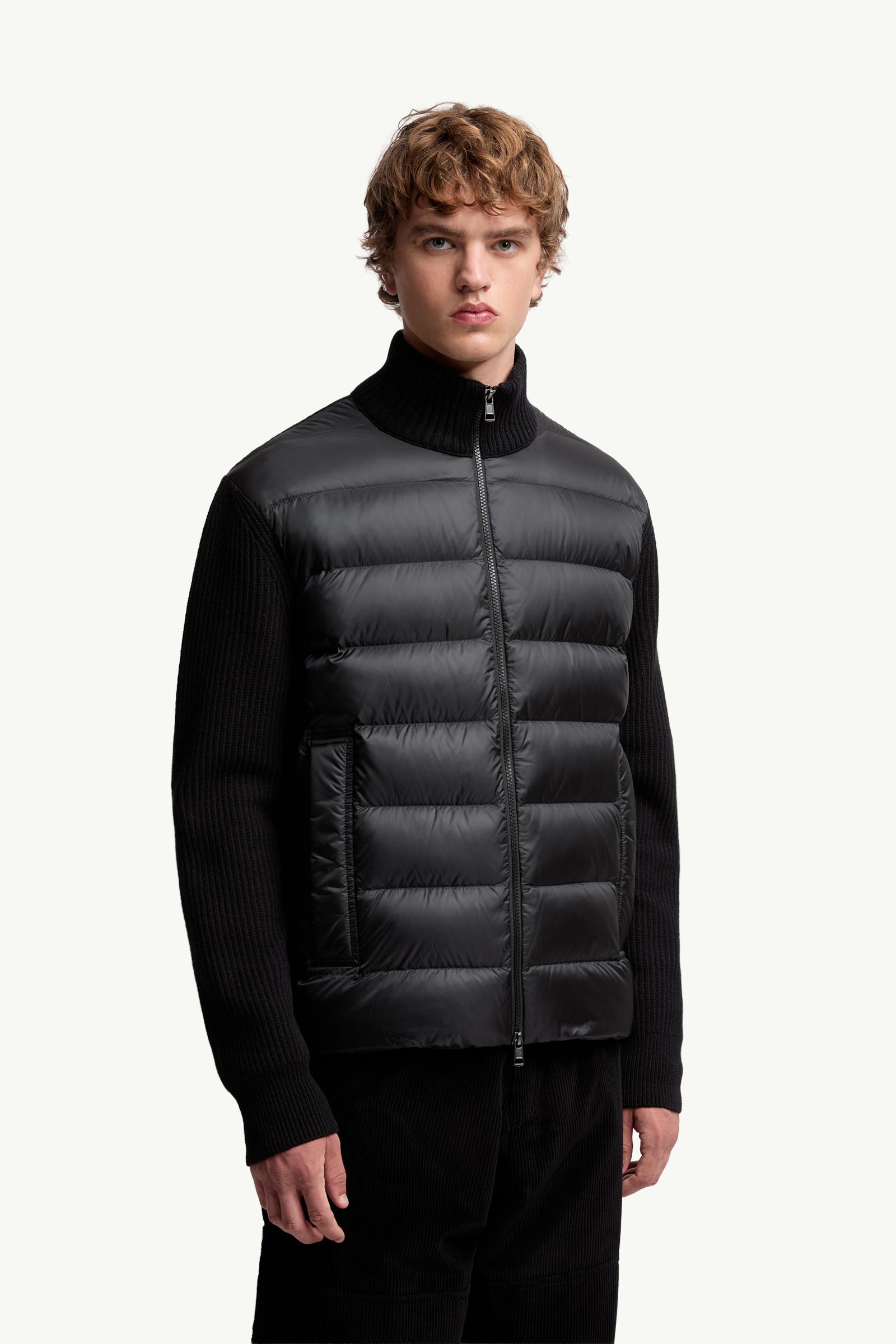 Moncler Padded Wool & Cashmere Zip-Up Cardigan Black Black