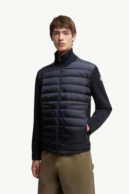 Moncler Padded Zip-Up Cardigan Navy Blue Navy Blue
