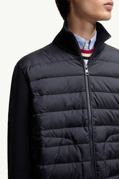 Moncler Padded Zip-Up Cardigan Navy Blue Navy Blue