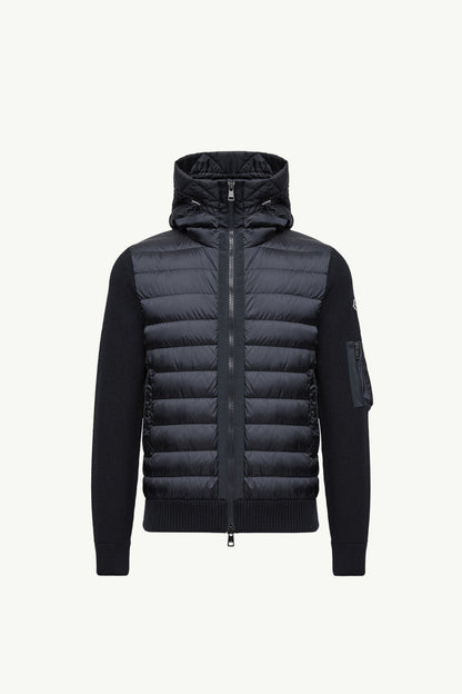 Moncler Padded Zip-Up Cardigan Navy Blue Navy Blue