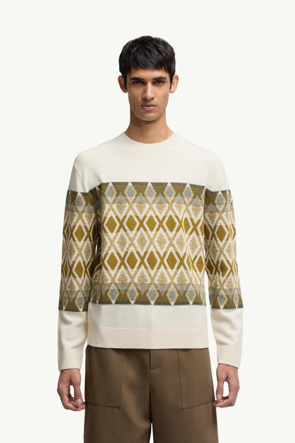 Moncler Rhombus Pattern Wool Sweater Multicolour Multicolour