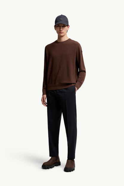 Moncler Wool Sweater Taupe Taupe