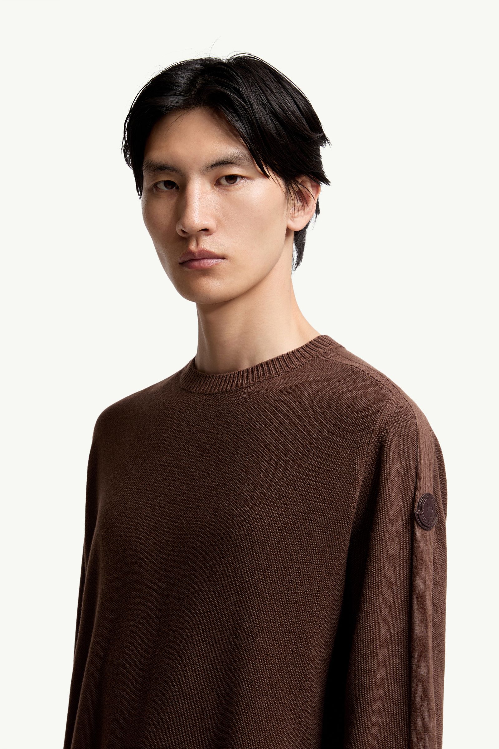 Moncler Wool Sweater Taupe Taupe