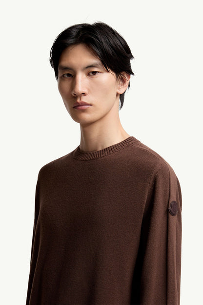 Moncler Wool Sweater Taupe Taupe