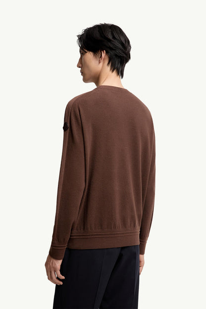 Moncler Wool Sweater Taupe Taupe