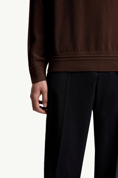 Moncler Wool Sweater Taupe Taupe
