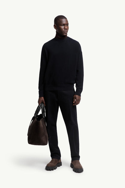 Moncler Wool Sweater Blue Blue