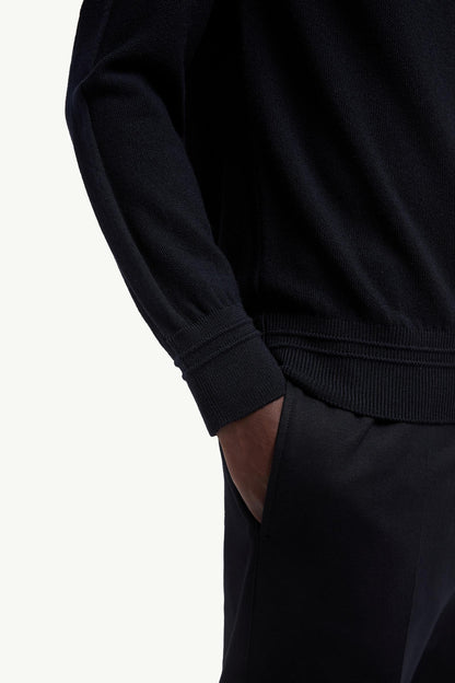 Moncler Wool Sweater Blue Blue