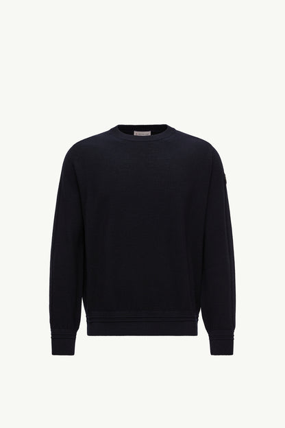 Moncler Wool Sweater Blue Blue