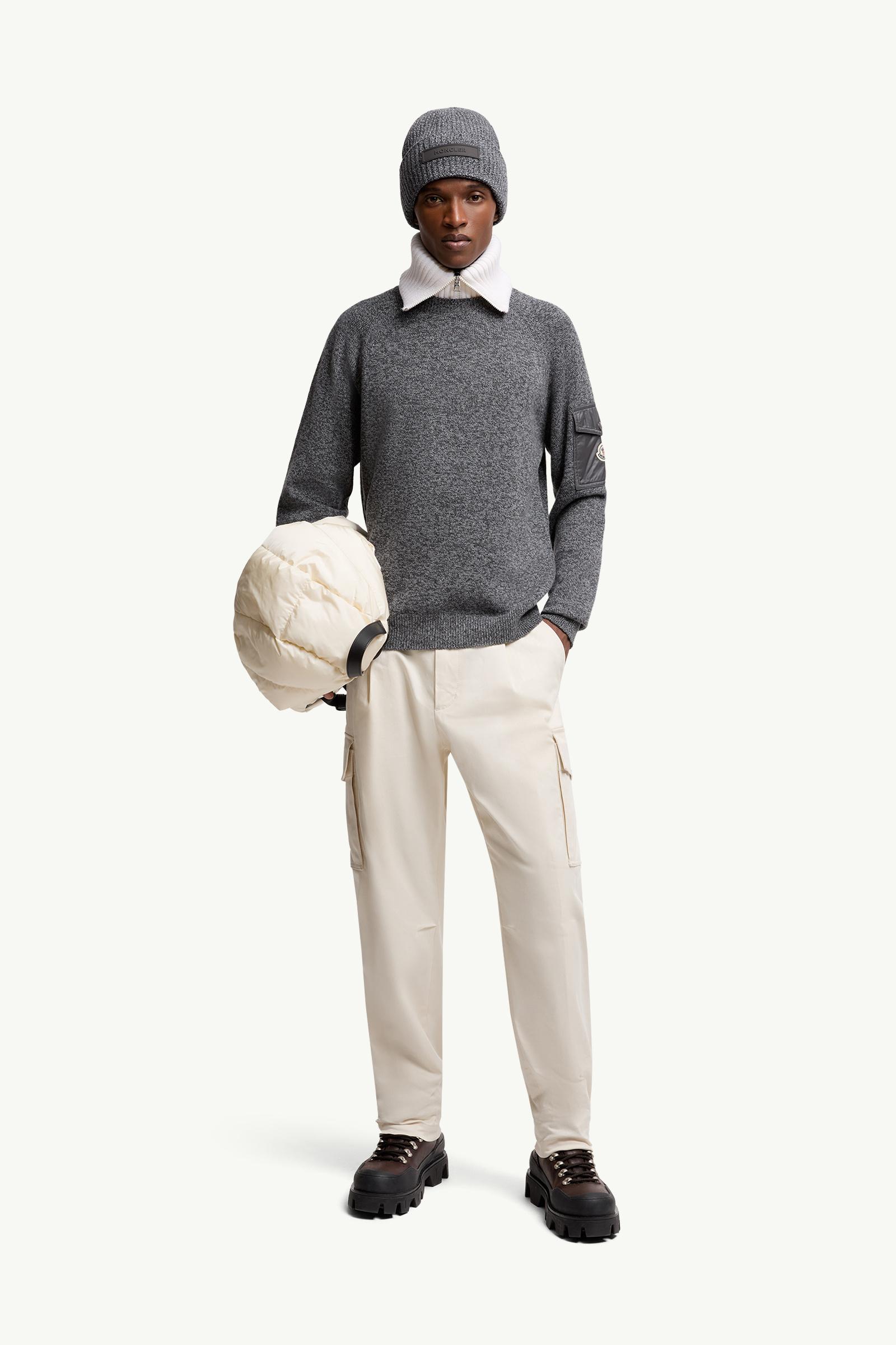 Moncler Mouliné Wool & Cashmere Sweater Dark Grey Dark Grey